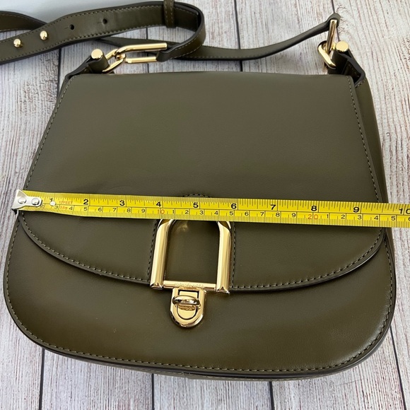 MICHAEL KORS Delfina Olive Green Saddlebag Crossbody. NWOT - Picture 4 of 10